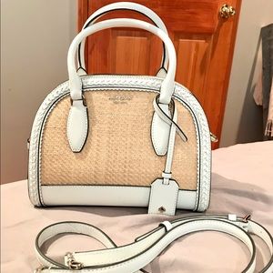 kate spade reiley straw medium dome satchel